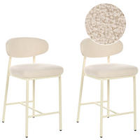 BARSTUHL 2er-Set Bouclé Hellbeige Unity - Beige, Textil (50/92/55cm) - Beliani