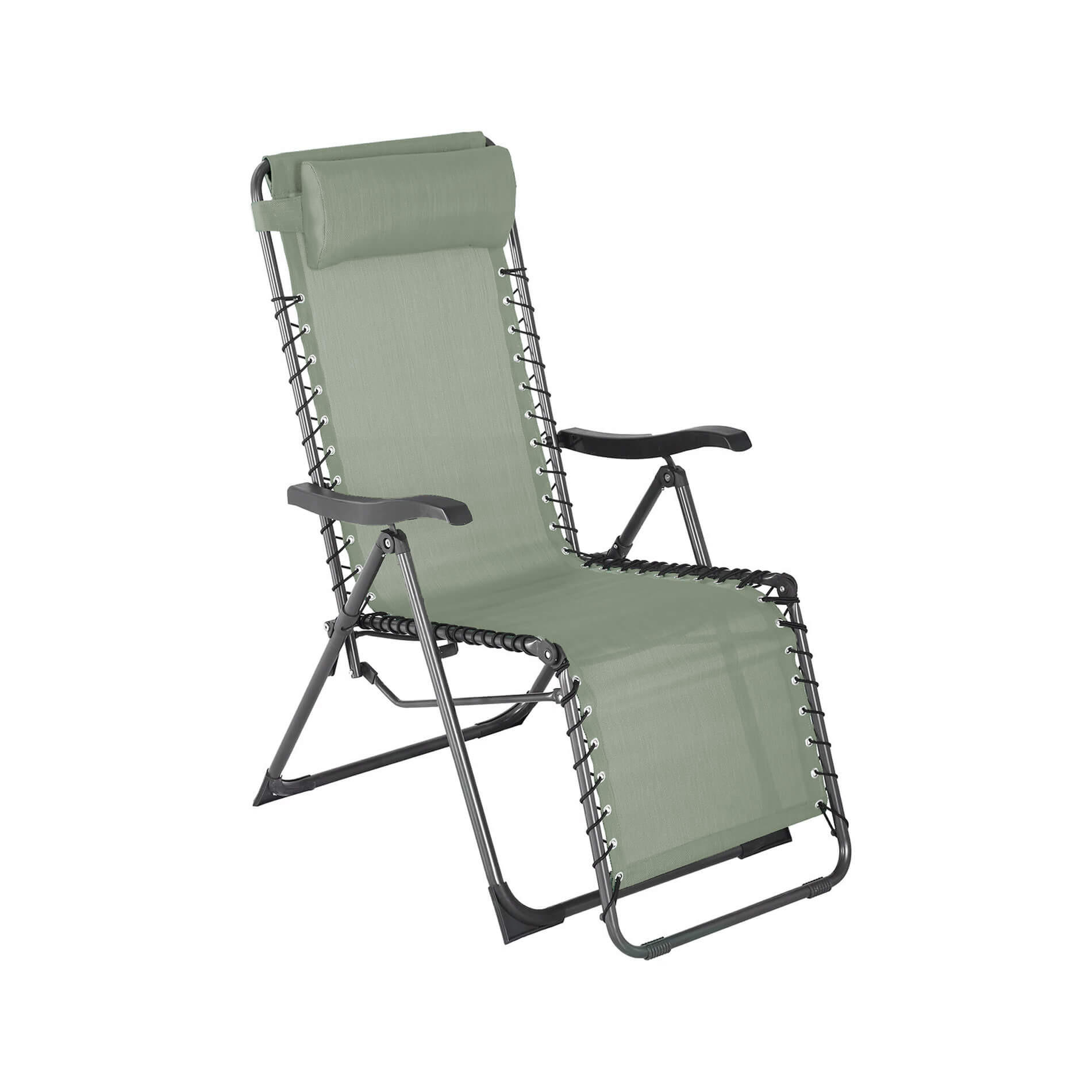 GARTEN-RELAXSESSEL Grün 104/66/113 cm - Grün, Metall (66/113/104cm) - Mobili Rebecca