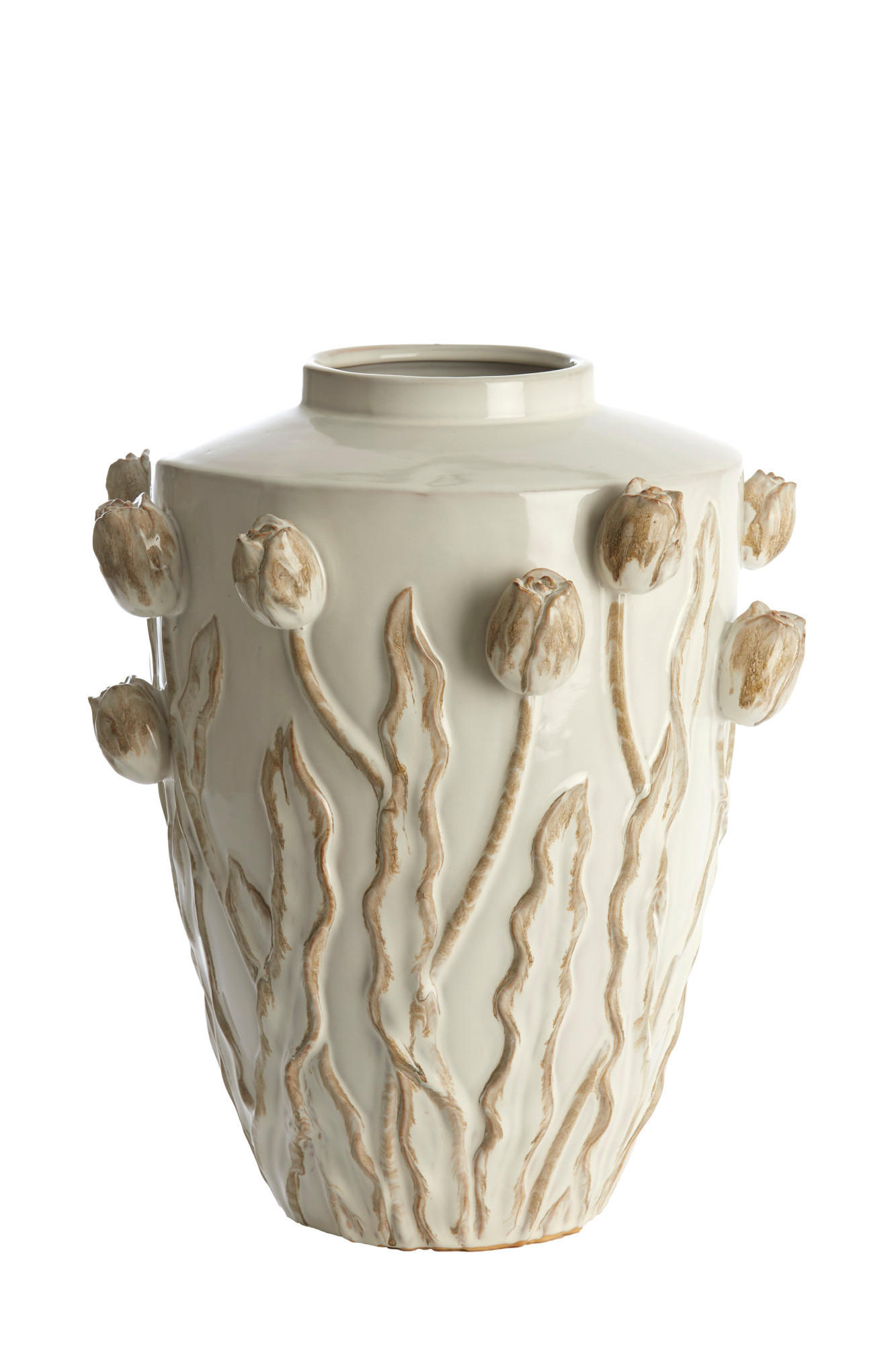 VASE Juana Weiß Ø38/45 cm - Weiß, Keramik (45cm) - Light & Living