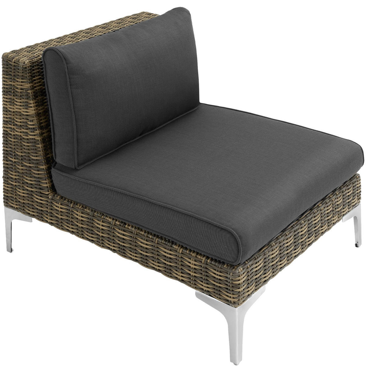 GARTEN-LOUNGE-SET Villanova,69 x 89 x 72 cm,anthrazit-meliert - Anthrazit, Kunststoff - tectake