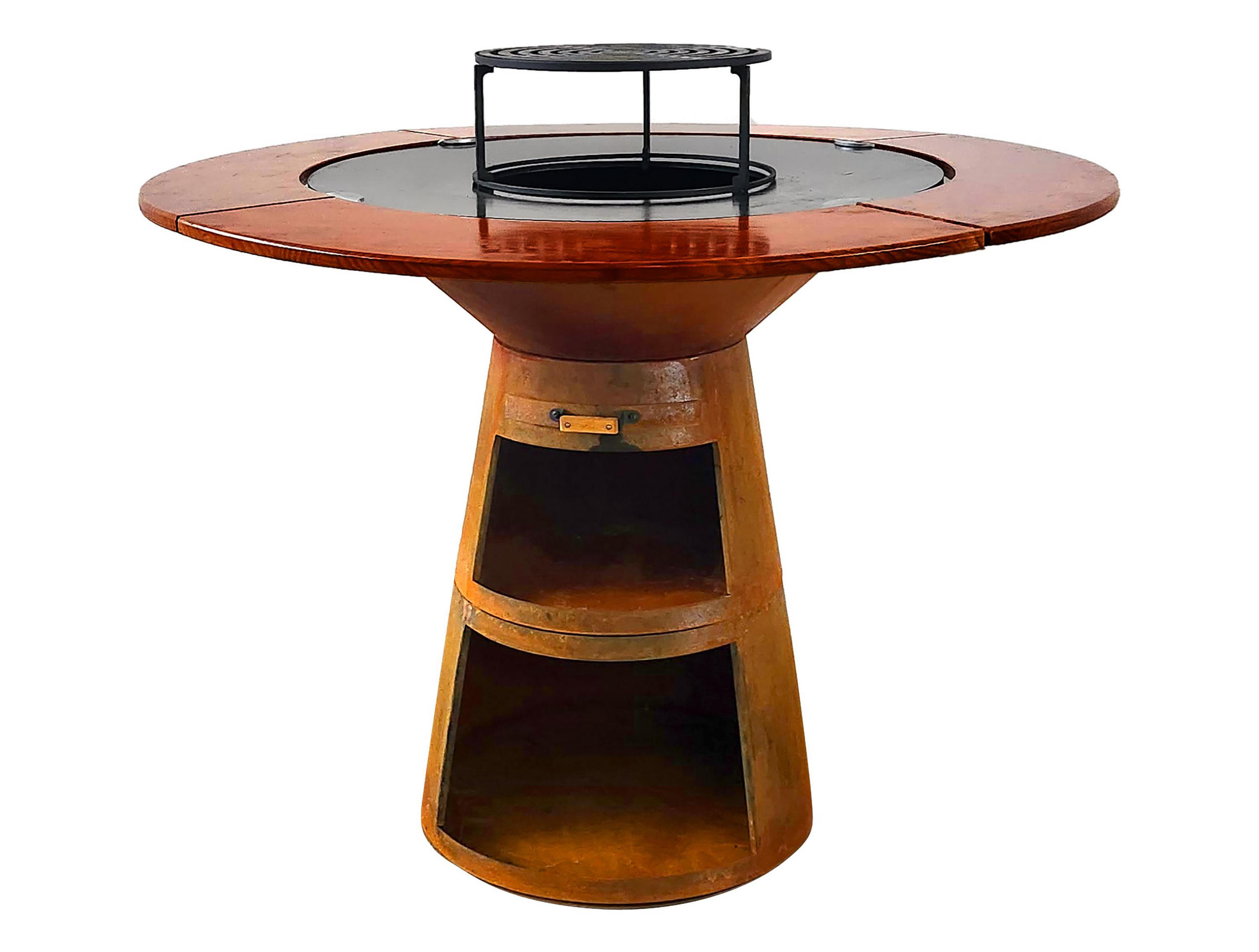 HOLZKOHLEGRILL Feuerschale Braun inkl. Schutzhülle - Braun, Metall (121/105/121cm) - Purline