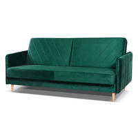 SCHLAFSOFA Vesto Flaschengrün Velours - Bettkasten - 207x93 cm - Waldgrün, Holz/Holzwerkstoff (207/93/93cm) - Ravio