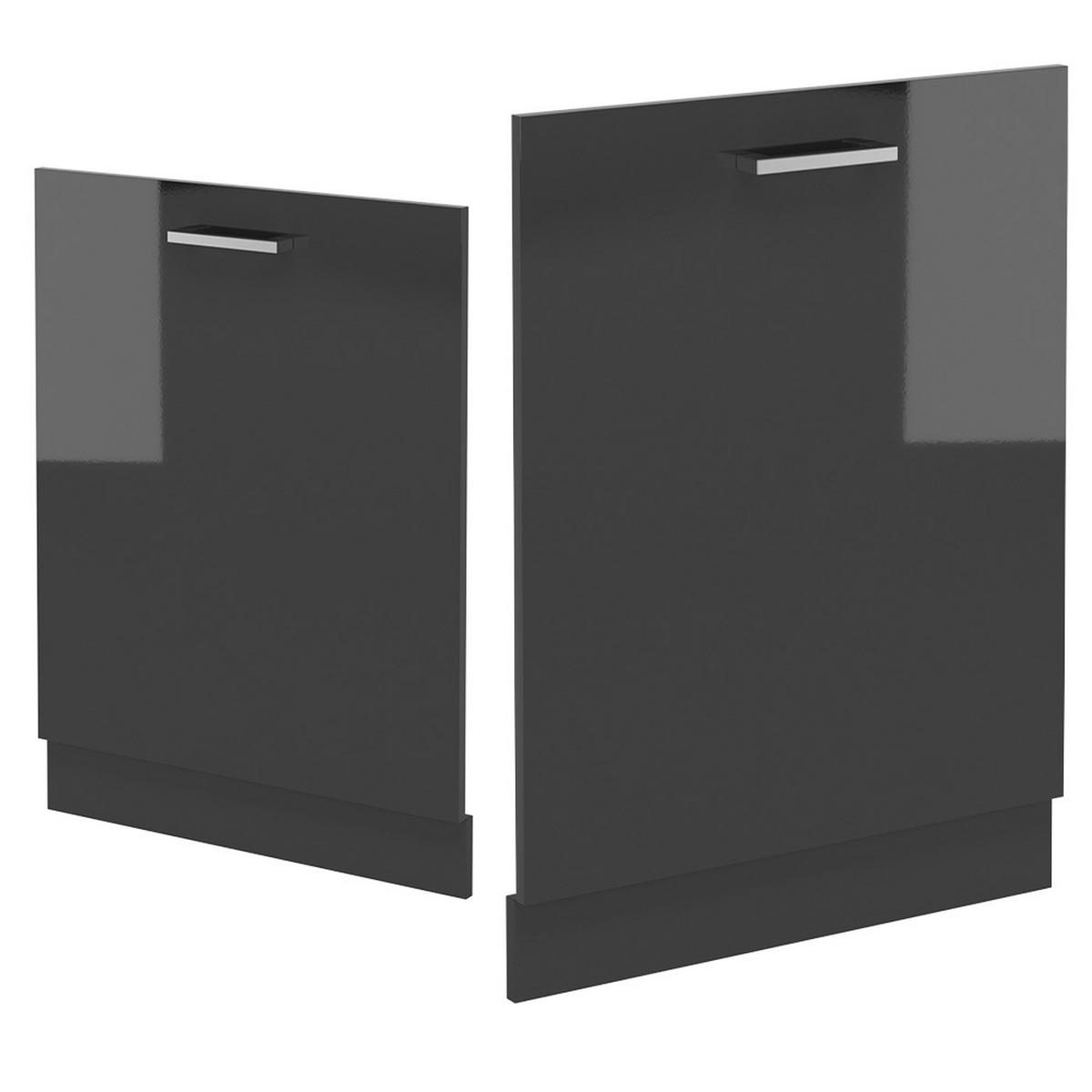 GESCHIRRSPÜLBLENDE R-Line Anthrazit Hochglanz 60 cm ohne Arbeitsplatte - Schwarz Hochglanz/Anthrazit, Holzwerkstoff (60/81.8/1.6cm) - Vicco