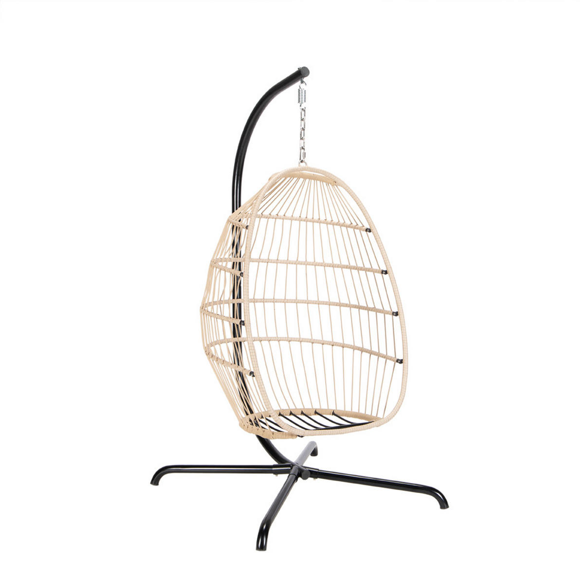 FALTBARER HÄNGESESSEL LOMA - Beige, 1-Sitzer - Beige, Kunststoff (86/118/72cm) - Home Deluxe