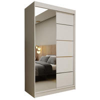 SCHWEBETÜRENSCHRANK MIRELLA 120/216/61 cm 2-türig mit Spiegel Weiß - Weiß, Holzwerkstoff (120/216/61cm) - MASSENO