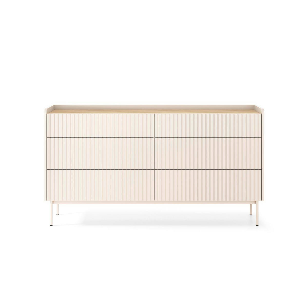 KOMMODE Levant 153 Beige, Schubladenkommoden - Beige, Holzwerkstoff (153/82/38cm) - Bettso