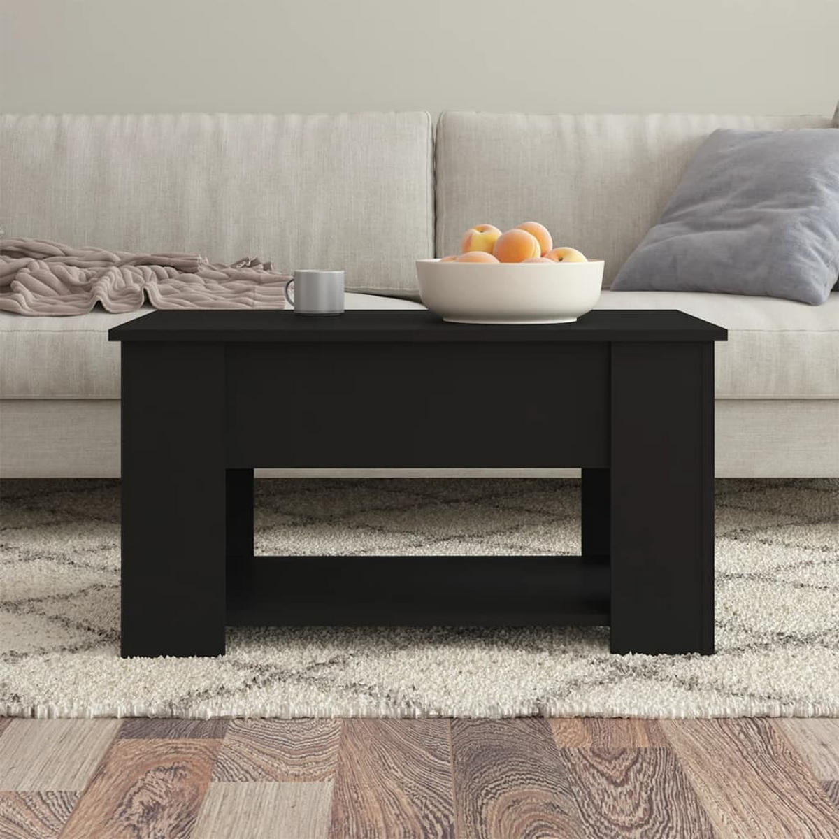 COUCHTISCH Schwarz 79x49x41 cm Holzwerkstoff - Schwarz, Holzwerkstoff (79/49/41cm) - furnicato