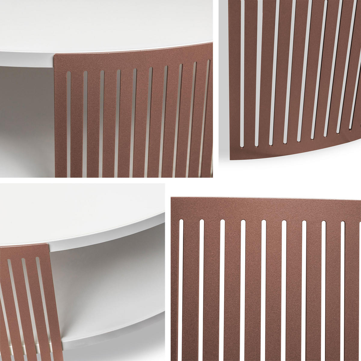 COUCHTISCH Fikoli Ember - Bronzefarben/Weiß, Holzwerkstoff/Metall (75/75/40cm) - MIRJAN24