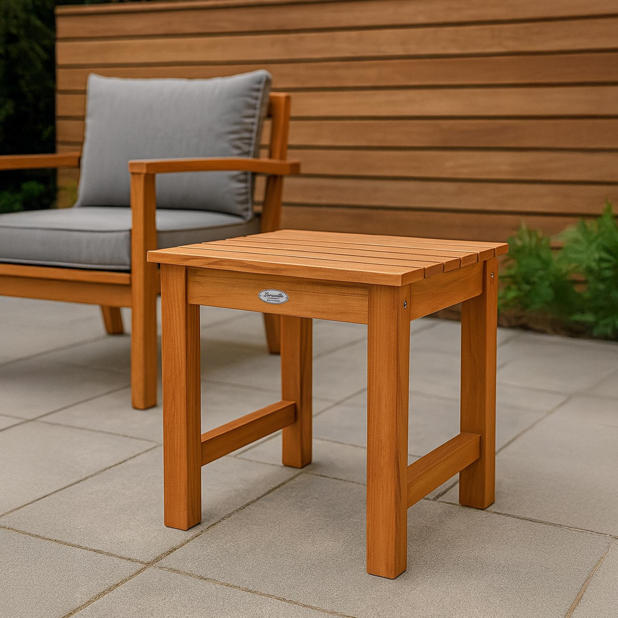 BEISTELLTISCH eckig 51/39/43 cm Holz Teak - Braun/Teakfarben, Holz (39/51/43cm) - CLP