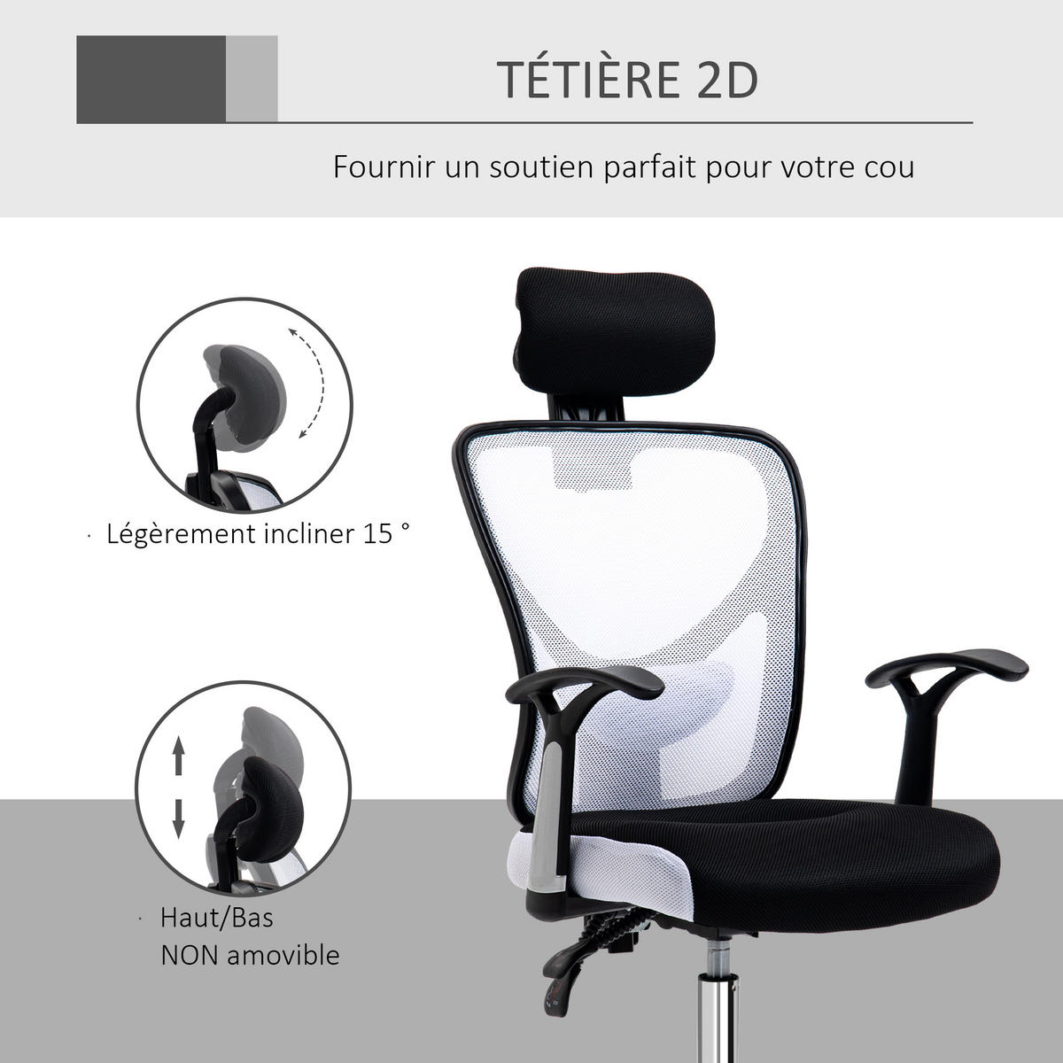 DREHSTUHL DE-11753 62x67x118 cm Schwarz/Weiß - Weiß, Textil (62/118/67cm) - ComfortXL