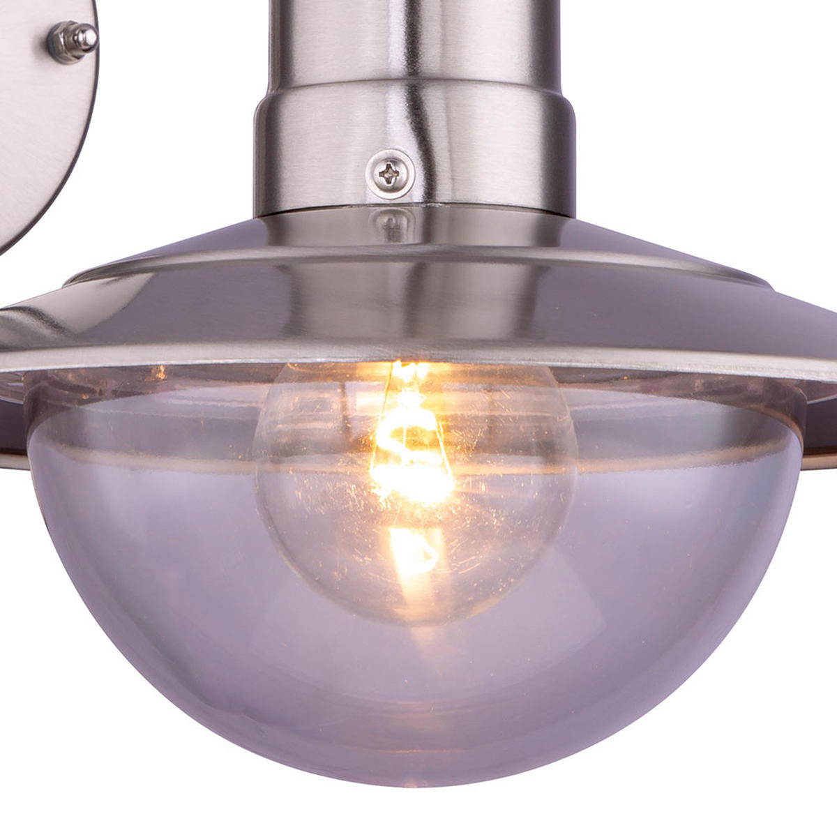 WANDLAMPE Edelstahl Silber Klar - Silberfarben, Metall (31/24/30cm) - Globo Lighting