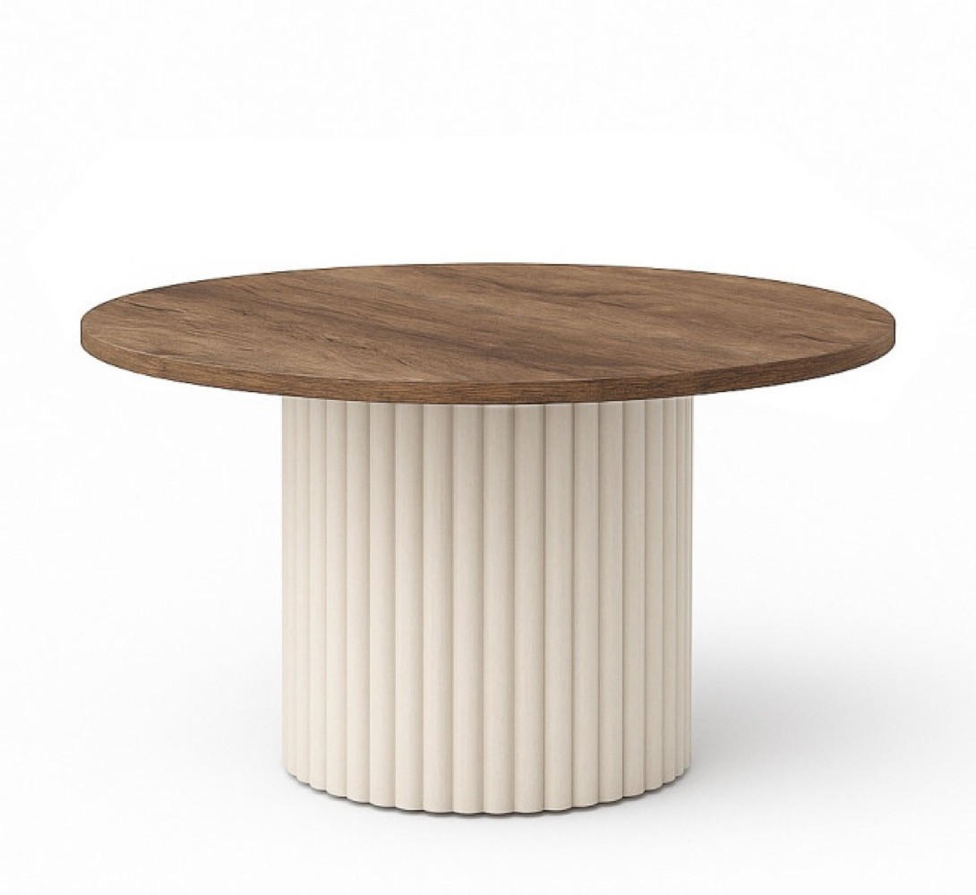 TISCH Lefkas Kaschmir Riko Rund 90 cm - Braun, Holzwerkstoff (90/90/42cm) - Sepro Meble