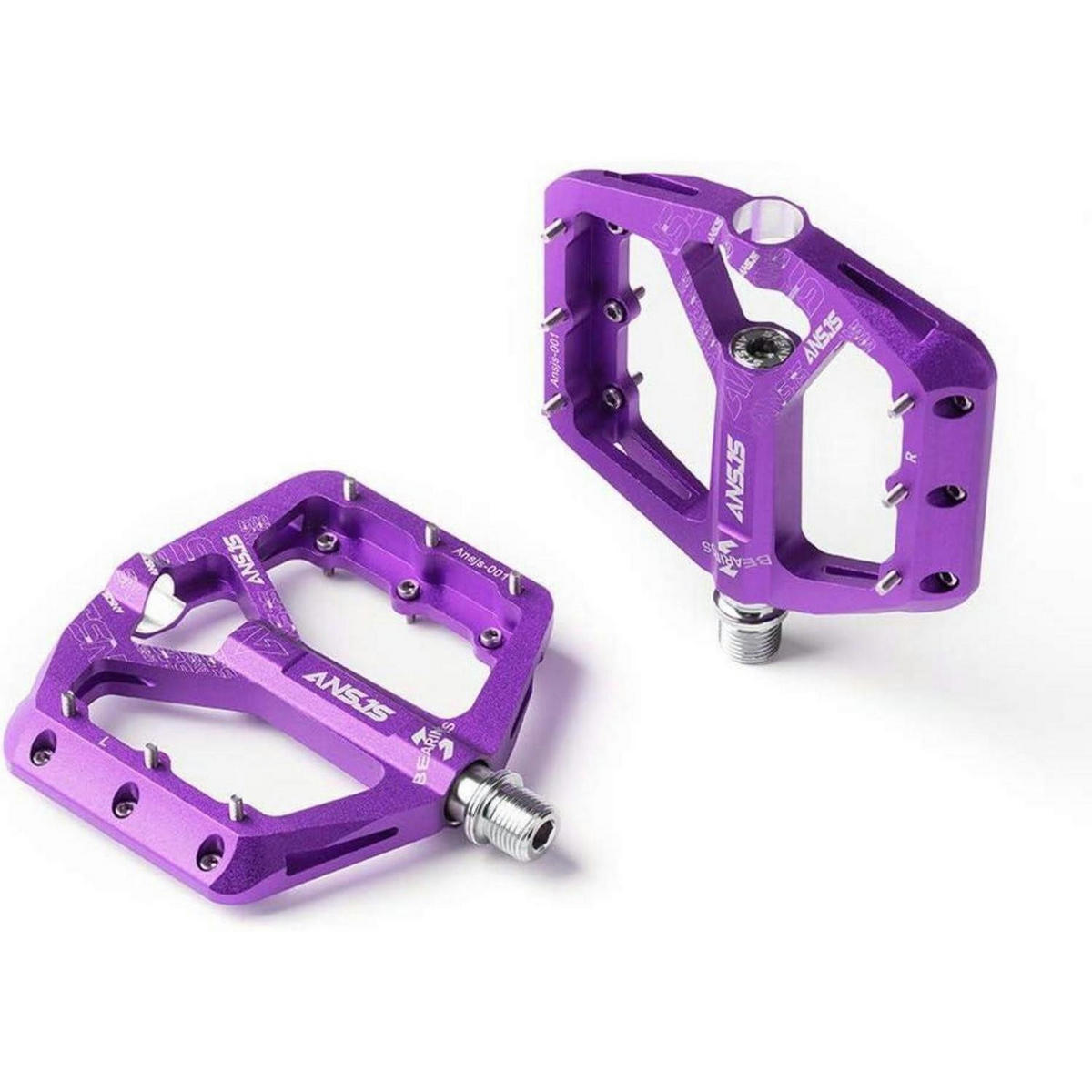 FAHRRADPEDALE Rennrad Aluminium Ultraleicht Antirutsch Violett - Violett, Metall (11/1.5/12.1cm)