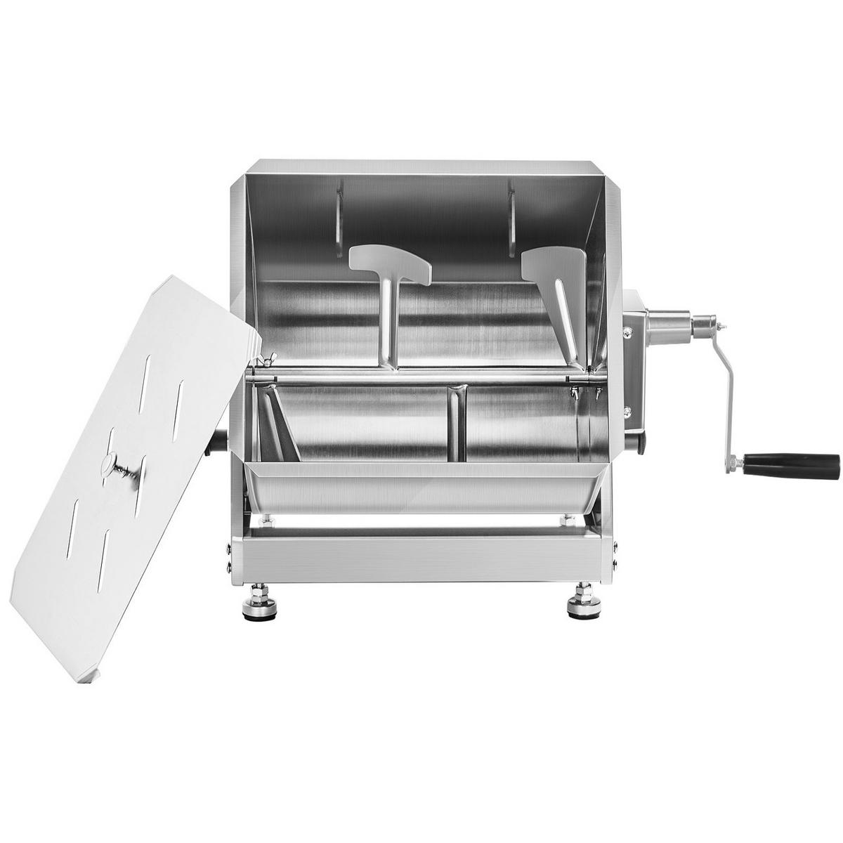 FLEISCHWOLF Manueller 20L, Hackfleischmischer Edelstahl, Gewerbliche Nutzung - Silberfarben, Metall (31.01/45/51cm) - Rolipo