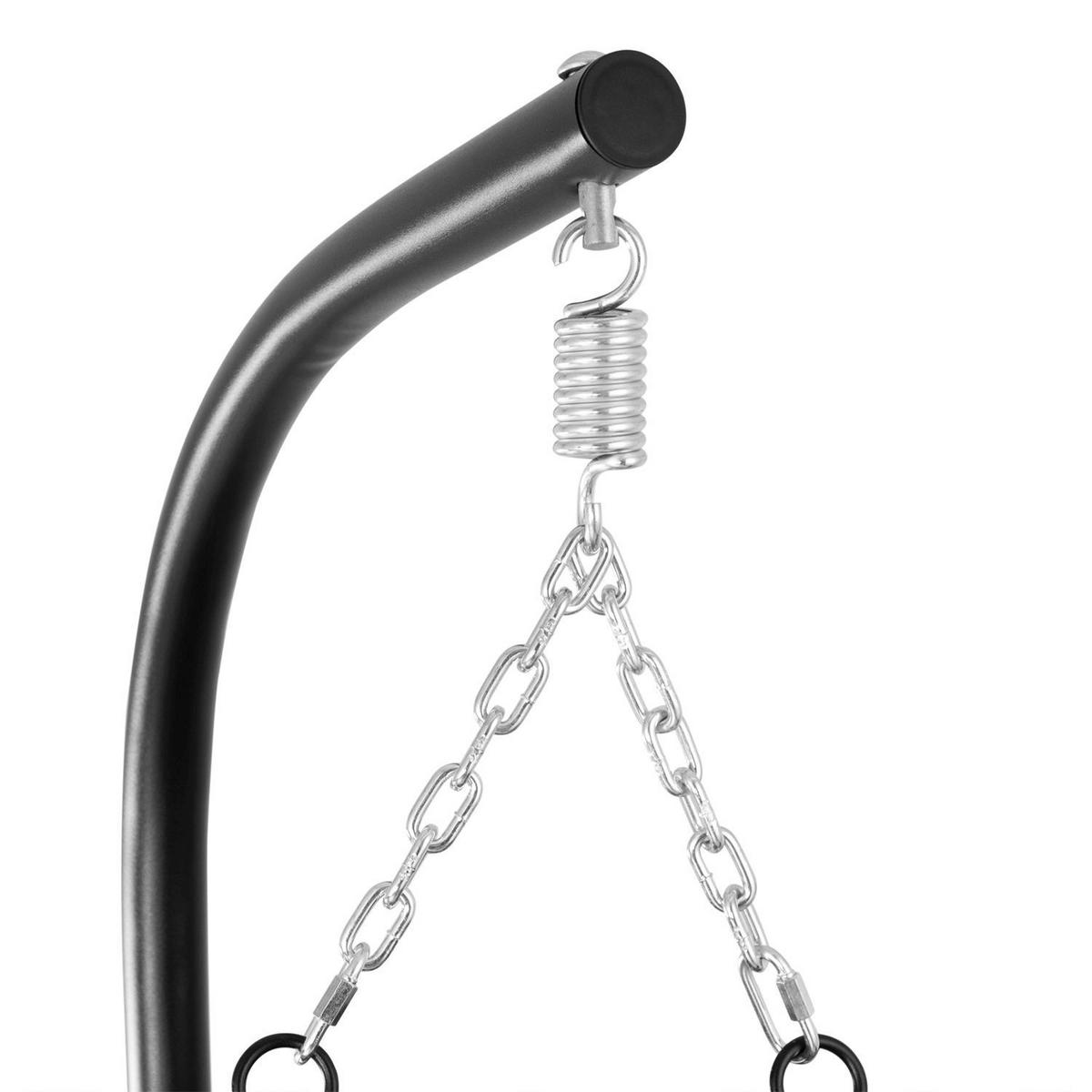 KORBHÄNGESESSEL Aria grau inkl. waschbare Bezüge - Grau, Kunststoff/Metall (95/196/95cm) - Juskys