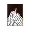 POSTER mit Rahmen Bea Muller - The Woman With Black and White Stripes - Eichefarben/Multicolor, Holz/Papier (50/70cm) - Poster&Frame