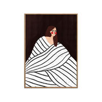 POSTER mit Rahmen Bea Muller - The Woman With Black and White Stripes - Eichefarben/Multicolor, Holz/Papier (50/70cm) - Poster&Frame