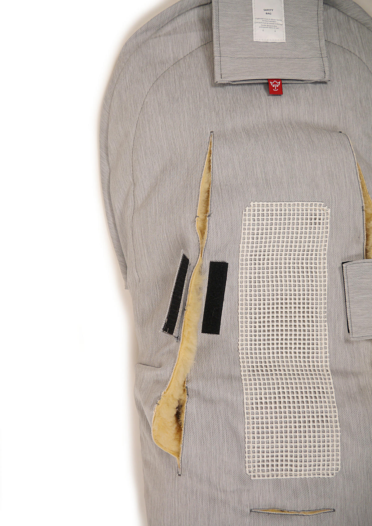 LAMMFELL-BABYSCHALENFUSSSACK Emma, denim light grey - Hellgrau, Fell (37/7/80cm) - Kaiserbaby