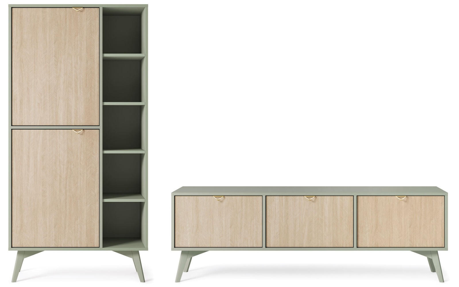 Feldmann-Wohnen Wohnzimmer-Set Grün 238x160x38 cm
