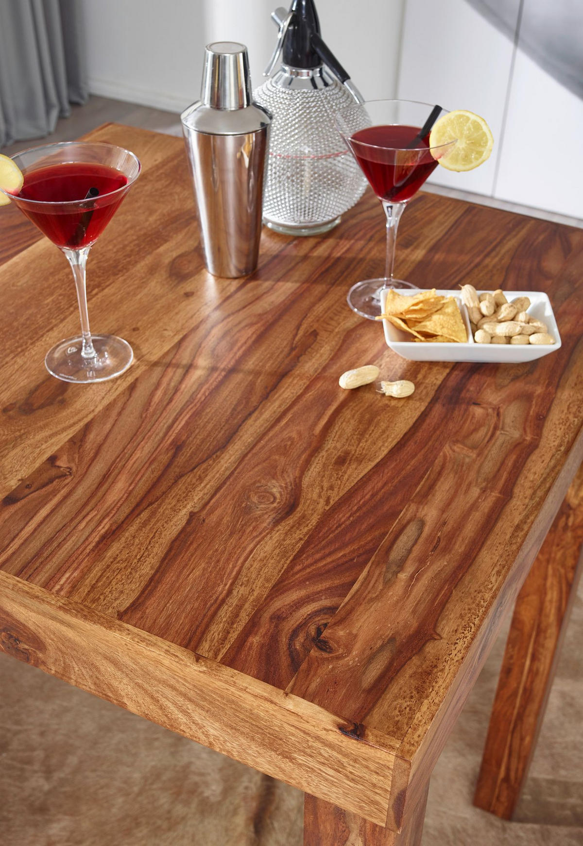 BARTISCH – Massivholz, 80x80x110 cm, dunkelbraun, Landhaus-Stil - Dunkelbraun/Braun, Holz (80/80/110cm) - KADIMA DESIGN