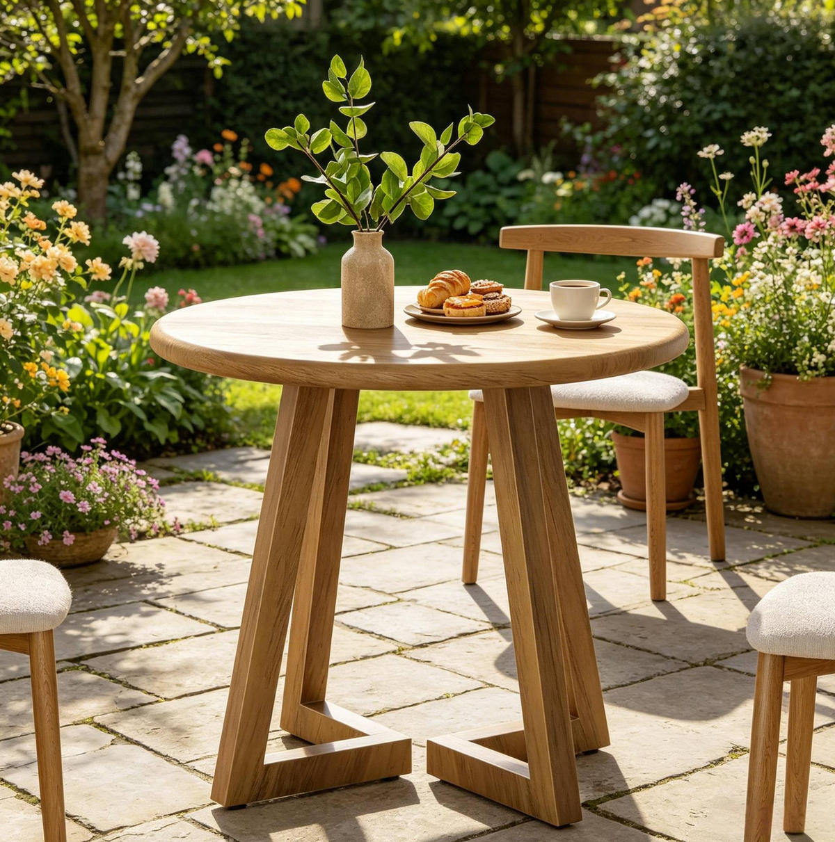 ESSTISCH 80/80/75 cm in Braun aus MDF, rund und platzsparend - Braun, Holzwerkstoff (80/80/75cm) - BEAOK
