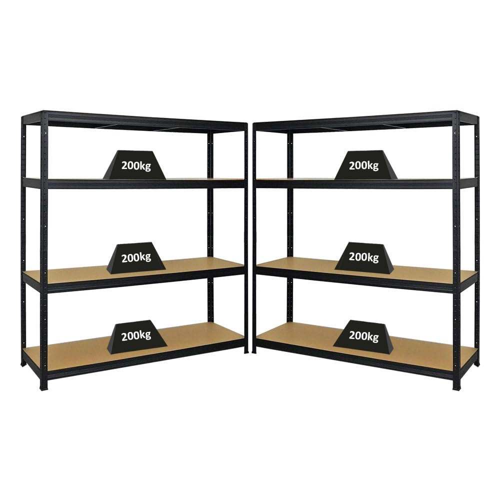 SCHWERLASTREGAL Giant Elephant 2er-Set mit 2x 160x150x45 cm Fachlast 200 kg Schwarz - Schwarz, Metall (300/160/45cm) - PROREGAL