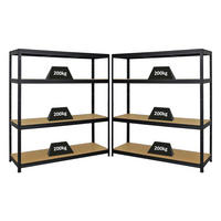 SCHWERLASTREGAL Giant Elephant 2er-Set mit 2x 160x150x45 cm Fachlast 200 kg Schwarz - Schwarz, Metall (300/160/45cm) - PROREGAL