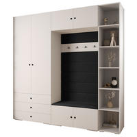 GARDEROBEN-SET 236,7/240/47 - Schwarz/Weiß, Holz/Kunststoff (240/236.7/47cm) - Abiks Möbel