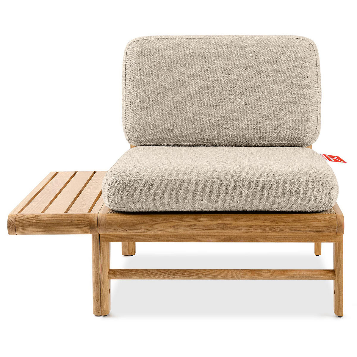 GARTENSOFA ATREDA 2-Sitzer, mit beideseitig Ablagen - Creme, Holz/Textil (190/74/80cm) - KONSIMO®