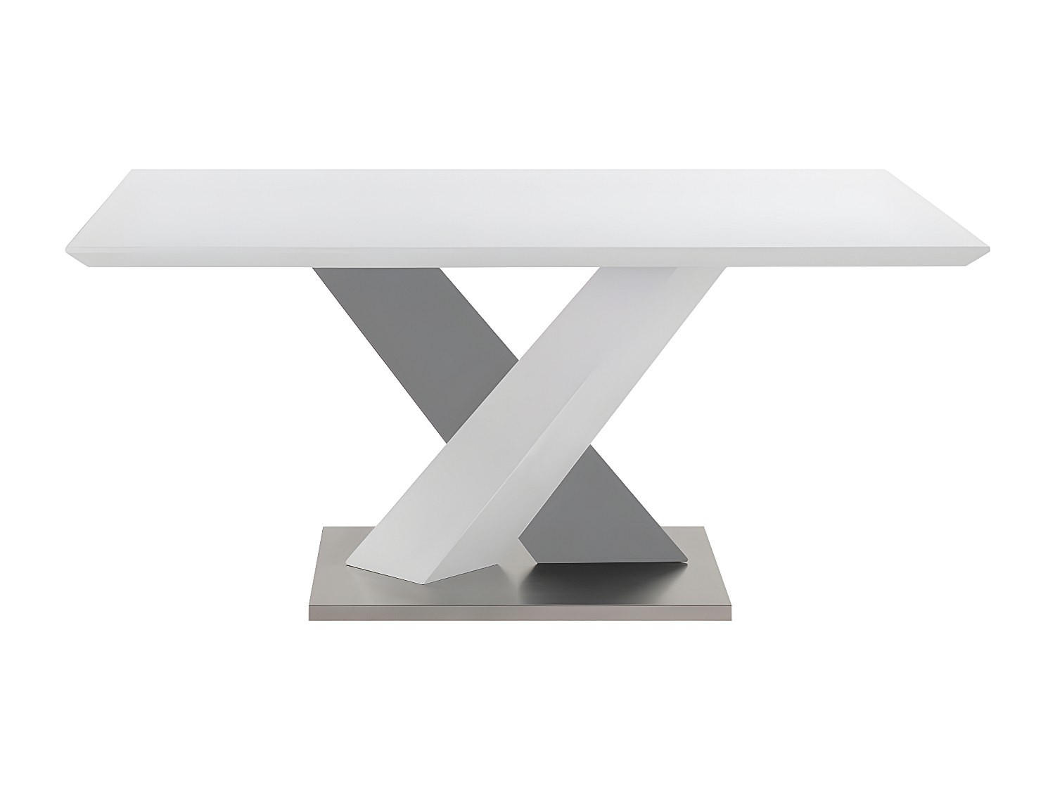 ESSTISCH - 6 Personen - Holz, Platte - Grau, Weiß - SALVA - Weiß/Grau, Holz (90/160/76cm) - Vente-Unique