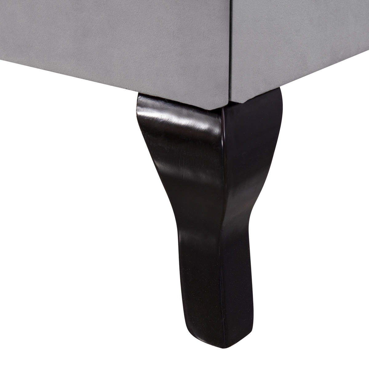 POLSTERBETT 90/200 cm grau mit höhenverstellbarem Kopfteil und Lattenrost - Grau, Textil (90/200cm) - OKWISH