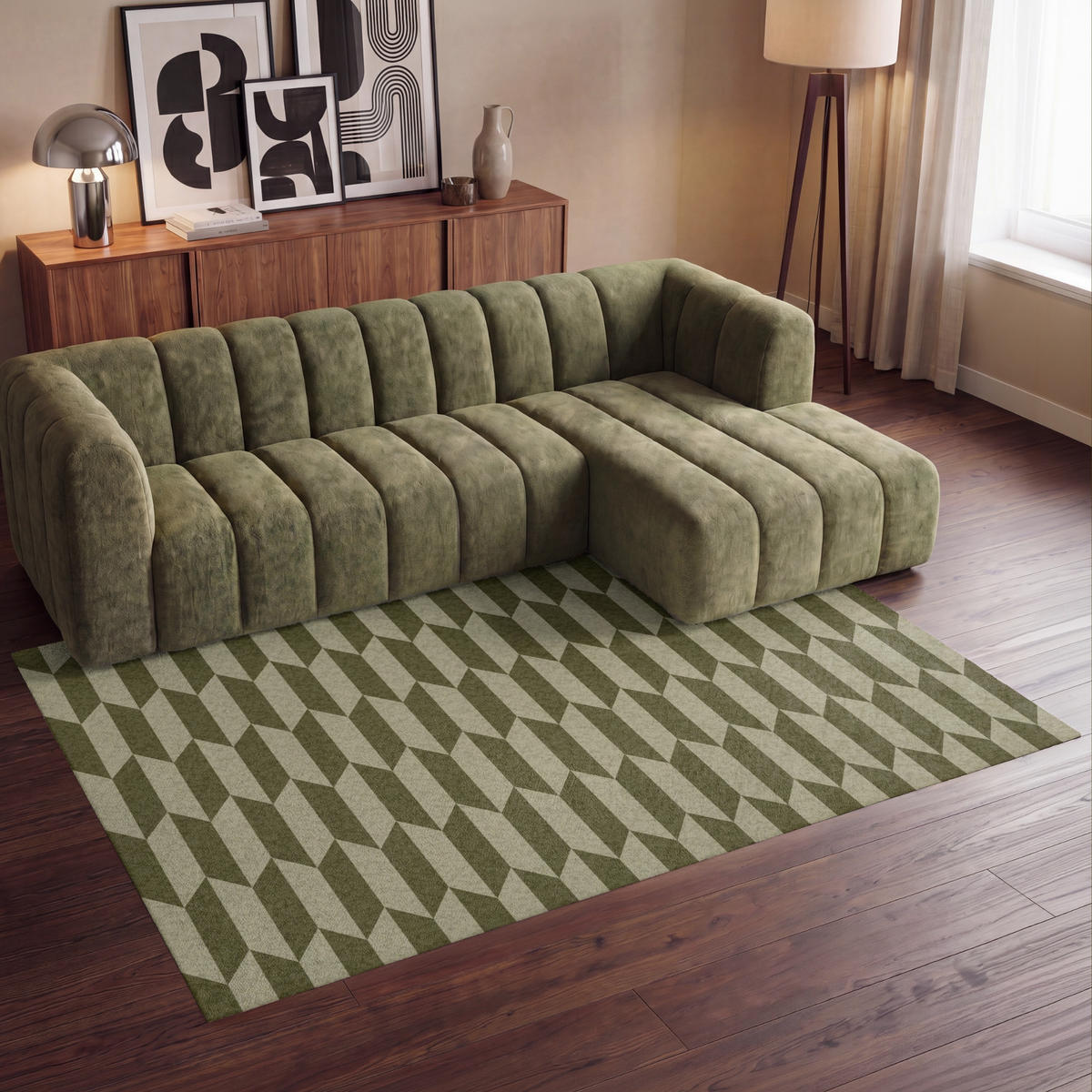 KOBERCE - Vzor - abstraktný - zelený - lietadlá - 230x150 cm - olivovozelená, textil/plast (230/0.4cm) - OnlyWow
