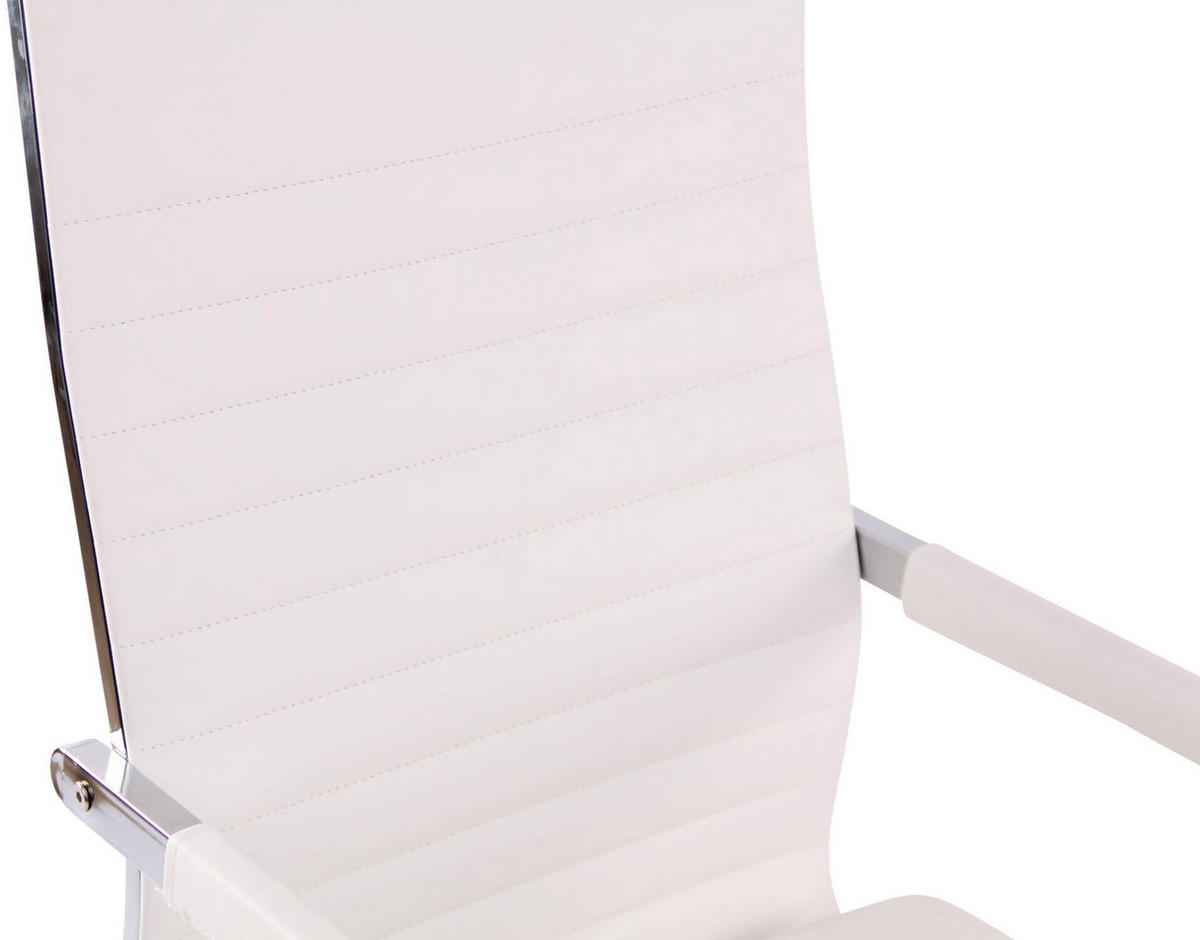 BÜROSTUHL Amadeus, Kunstleder Weiß - Weiß, Textil/Metall (51/106/63cm) - TPFLiving