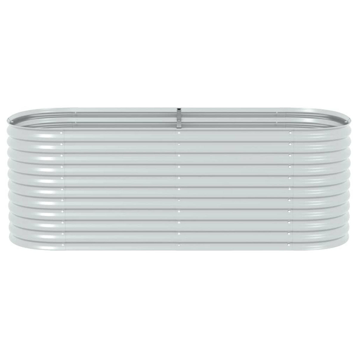 RUNDES Hochbeet für Garten BLUMO | Verzinkter Stahl | 240x80x81cm, Silber - Silberfarben, Metall (240/81/80cm) - DELUKE