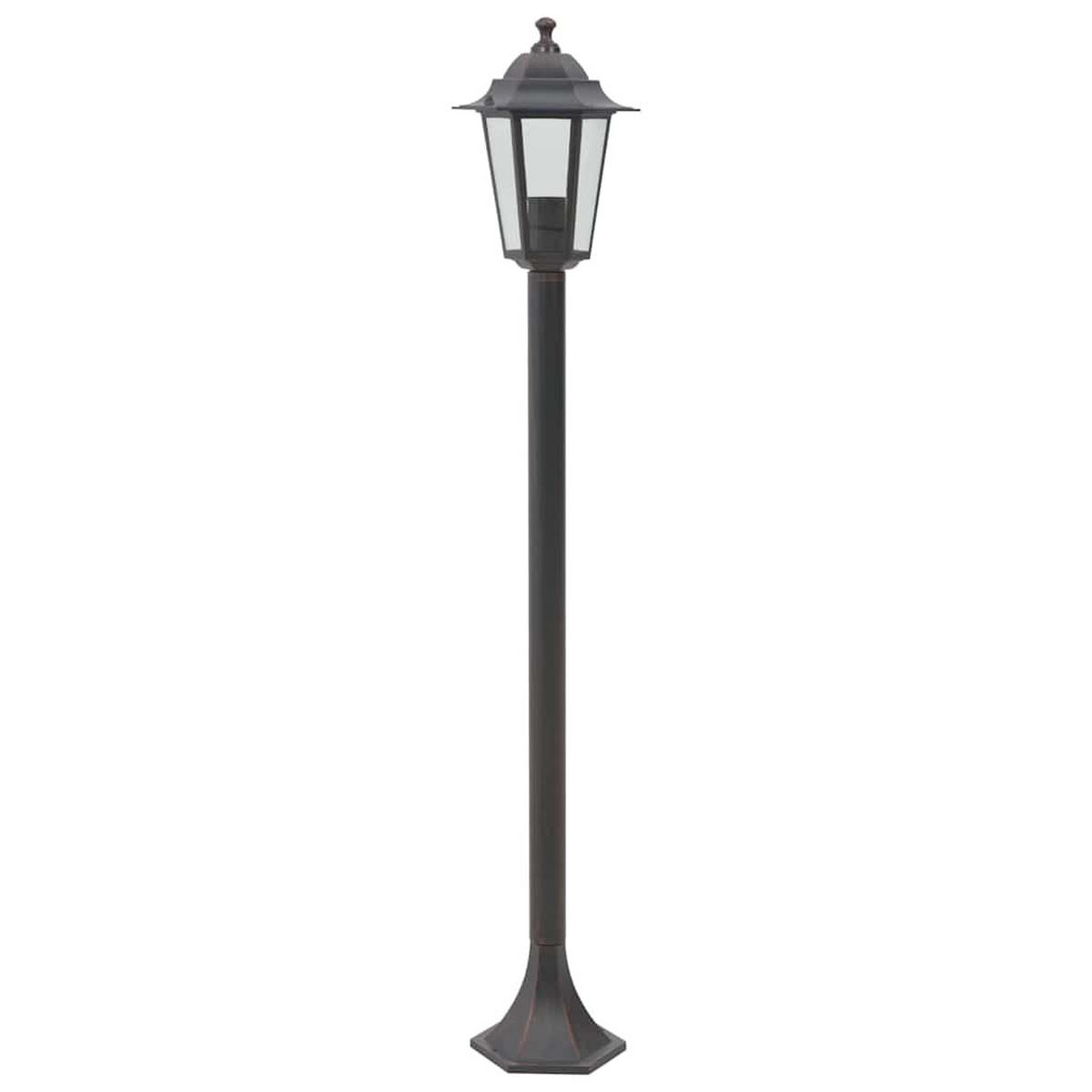 GARTEN-POLLERLEUCHTE 6er Set E27 110 Cm Aluminium Bronzefarben - Braun, Metall (19/19/110cm) - vidaXL