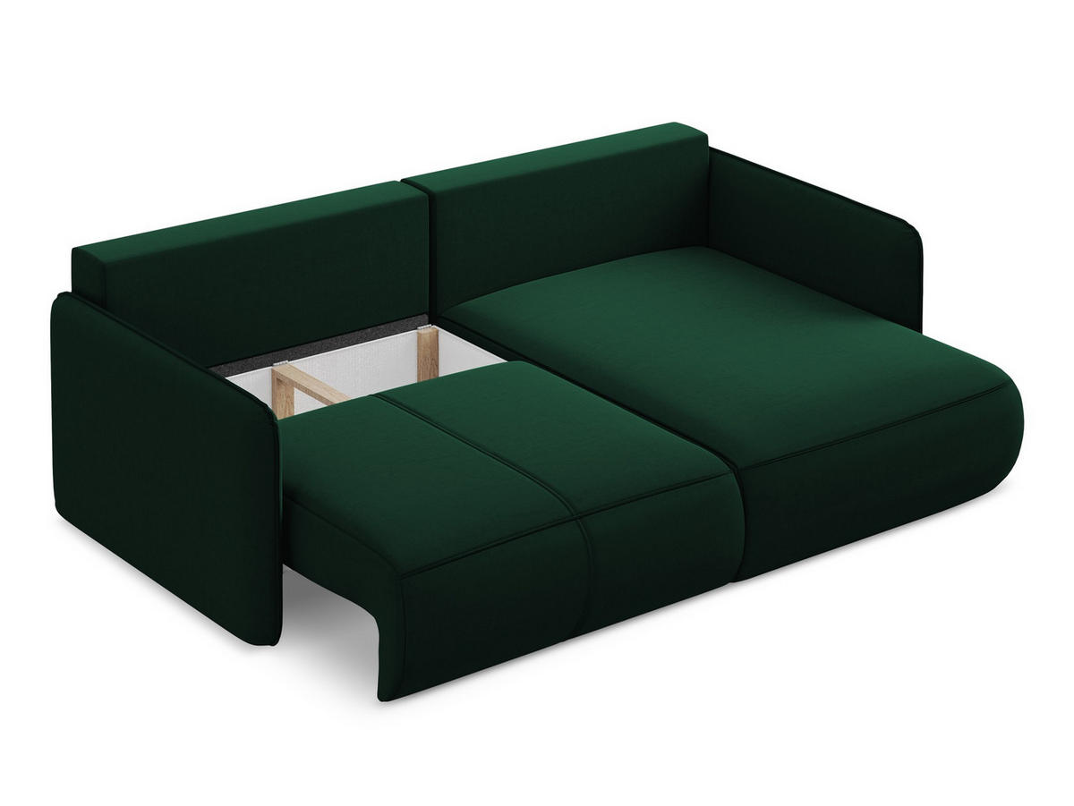 WOHNLANDSCHAFT Samt Stoff Blau - Blau/Petrol, Kunststoff/Textil (290/86/148cm) - Makamii