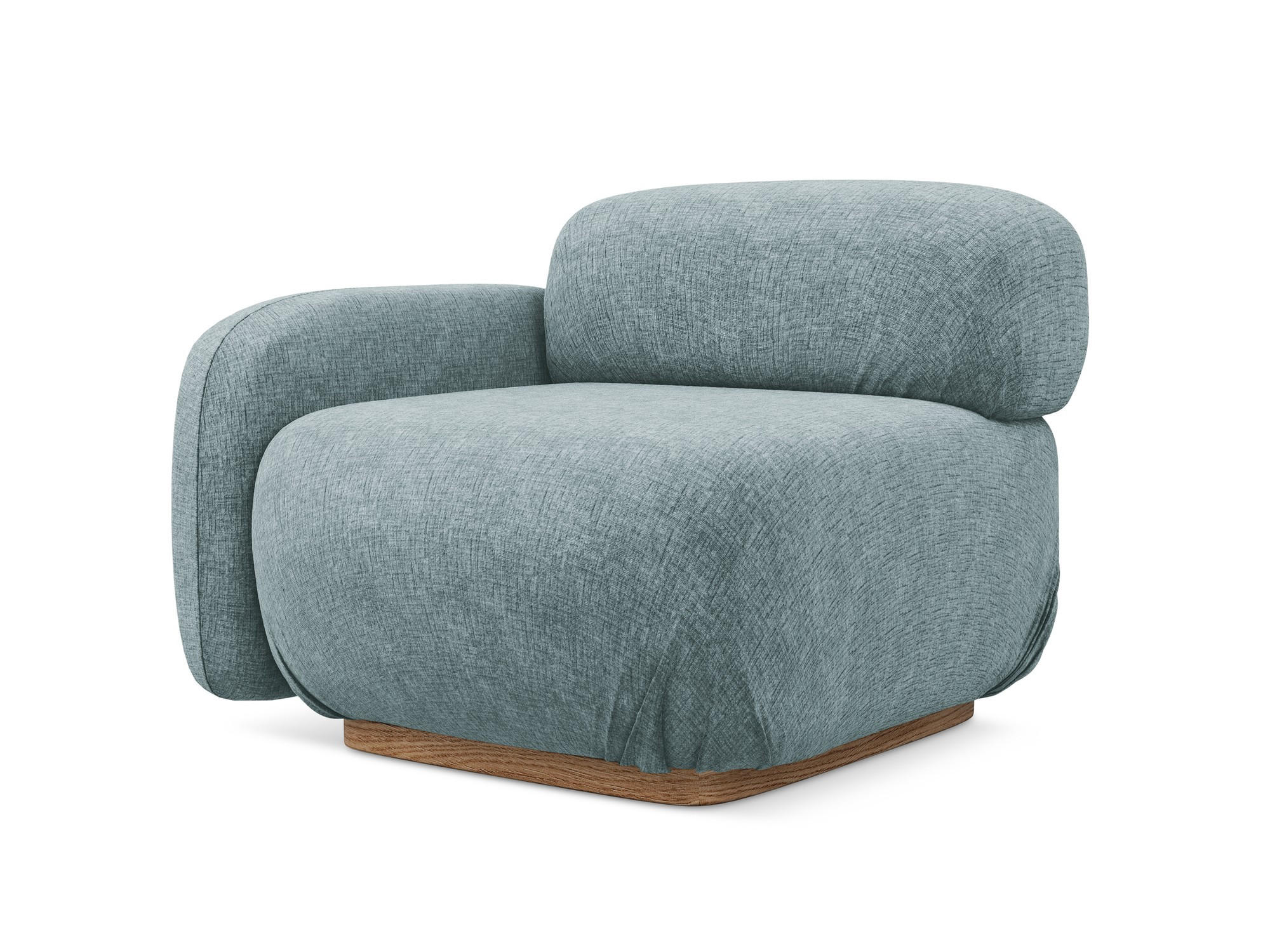 SOFAELEMENT Links Chenille Stoff Blau - Blau/Blaugrau, Holz/Textil (95/73/95cm) - Makamii