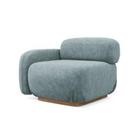 SOFAELEMENT Links Chenille Stoff Blau - Blau/Blaugrau, Holz/Textil (95/73/95cm) - Makamii