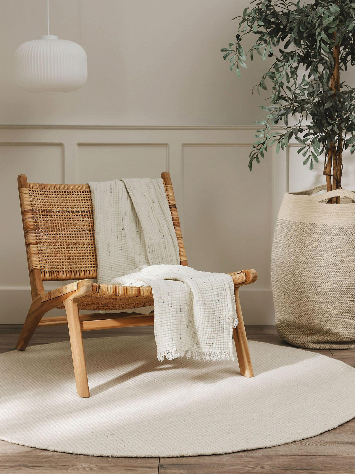 BAUMWOLLDECKE Jona Cream 140x200 cm - Creme, Textil (140/200cm) - benuta Pure