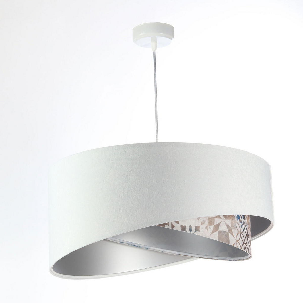 HÄNGELEUCHTE Weiß 50/23 cm - Beige, Kunststoff (50/1/23cm) - ONZENO