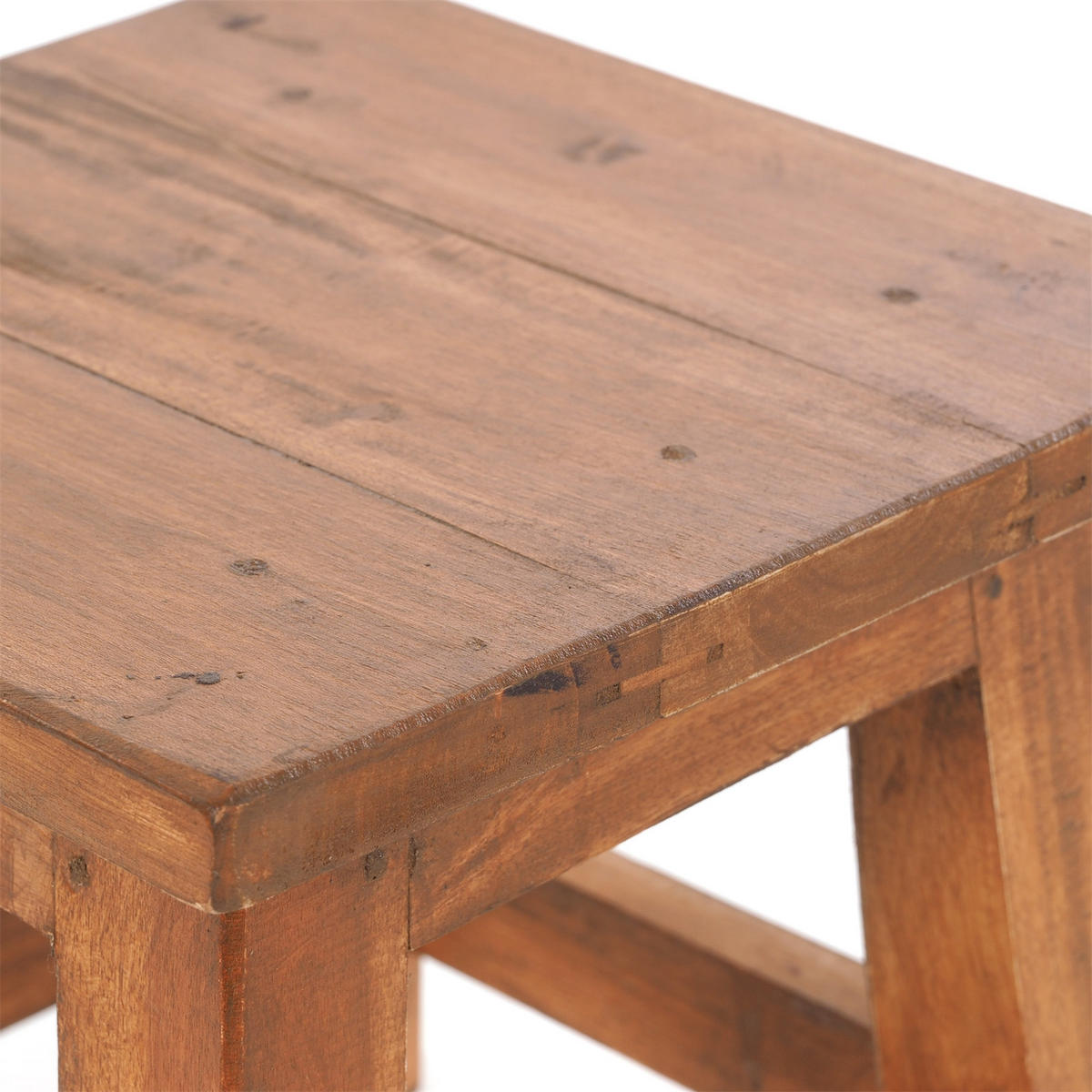 FUSSHOCKER PALO Mahagoni Recyclingholz 08 honigfarben gewachst - Honig, Holz (26/27/26cm) - DESIGN DELIGHTS