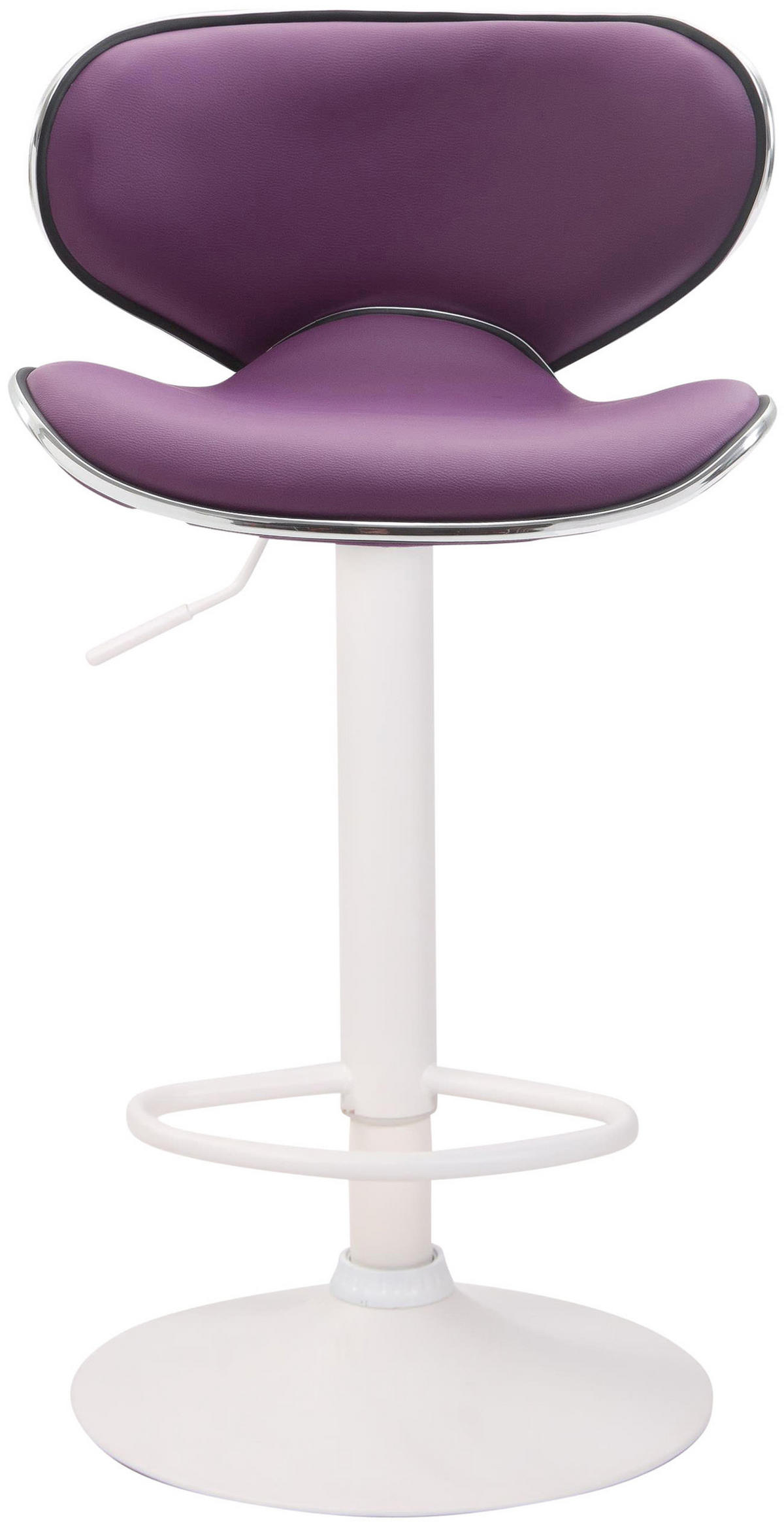 BARHOCKER 2er Set Las-Mallorcas Kunstleder weiß lila - Lila/Weiß, Kunststoff/Metall (46/108/49cm) - TPFLiving