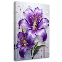 WANDBILD lilienblume lila bemalt - Lila, Textil (40/60cm) - Feeby