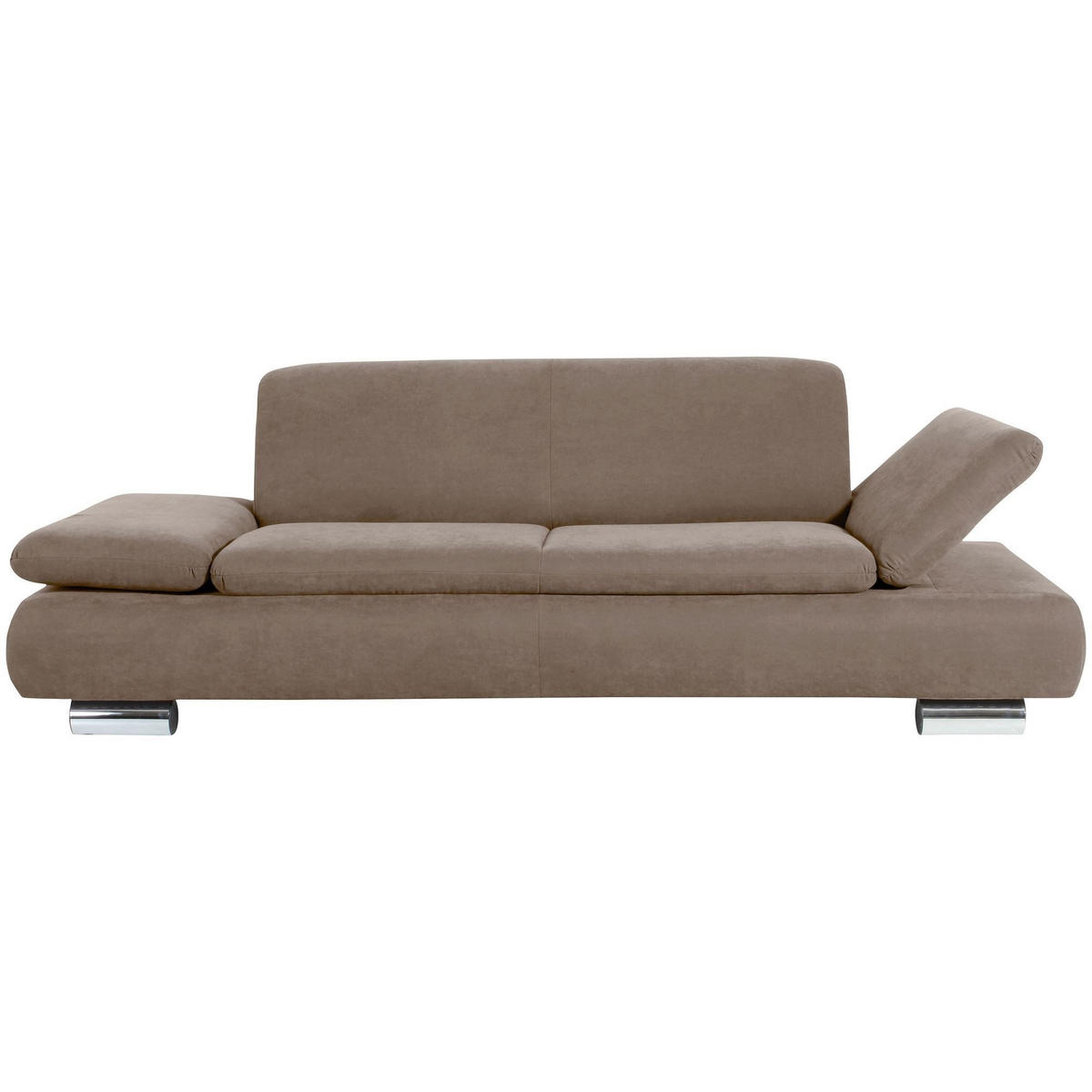 SOFA 2,5-Sitzer Kaye Bezug Veloursstoff Metallfuß verchromt / sahara - Gelb, Kunststoff (221/76/90cm) - 58aufmkessel