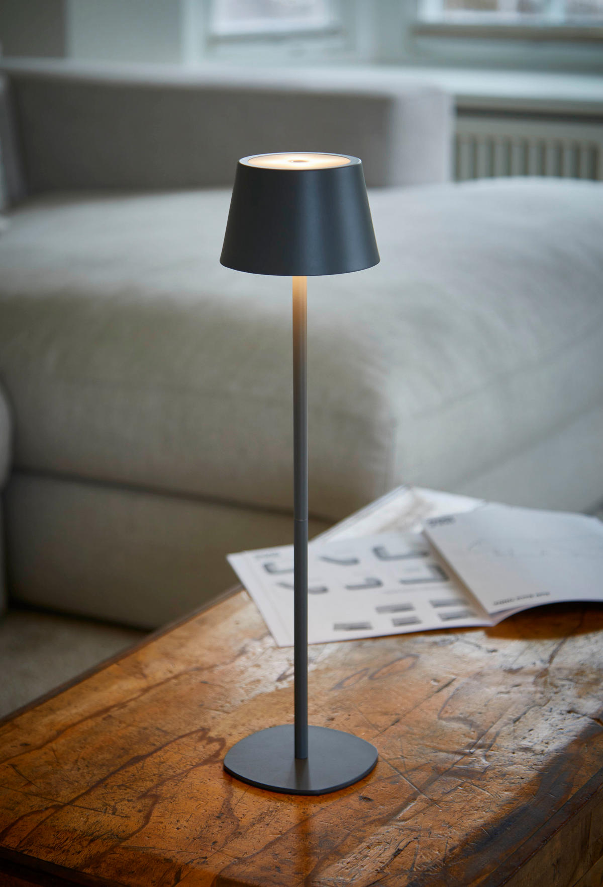 LED Tischlampe 3 in 1 Grau max. 45cm hoch 2er-Set - Grau, Metall (11/11/45cm) - Northpoint