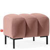 SITZHOCKER Polsterhocker PECCO, Veloursstoff - Beige/Schwarz, Holz/Textil (60/50/50cm) - KONSIMO®