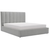 POLSTERBETT 140x200 cm Velor, Lattenrost, Bettkasten, Hellgrau - Grau, Holz/Textil (140/200cm) - Emporius