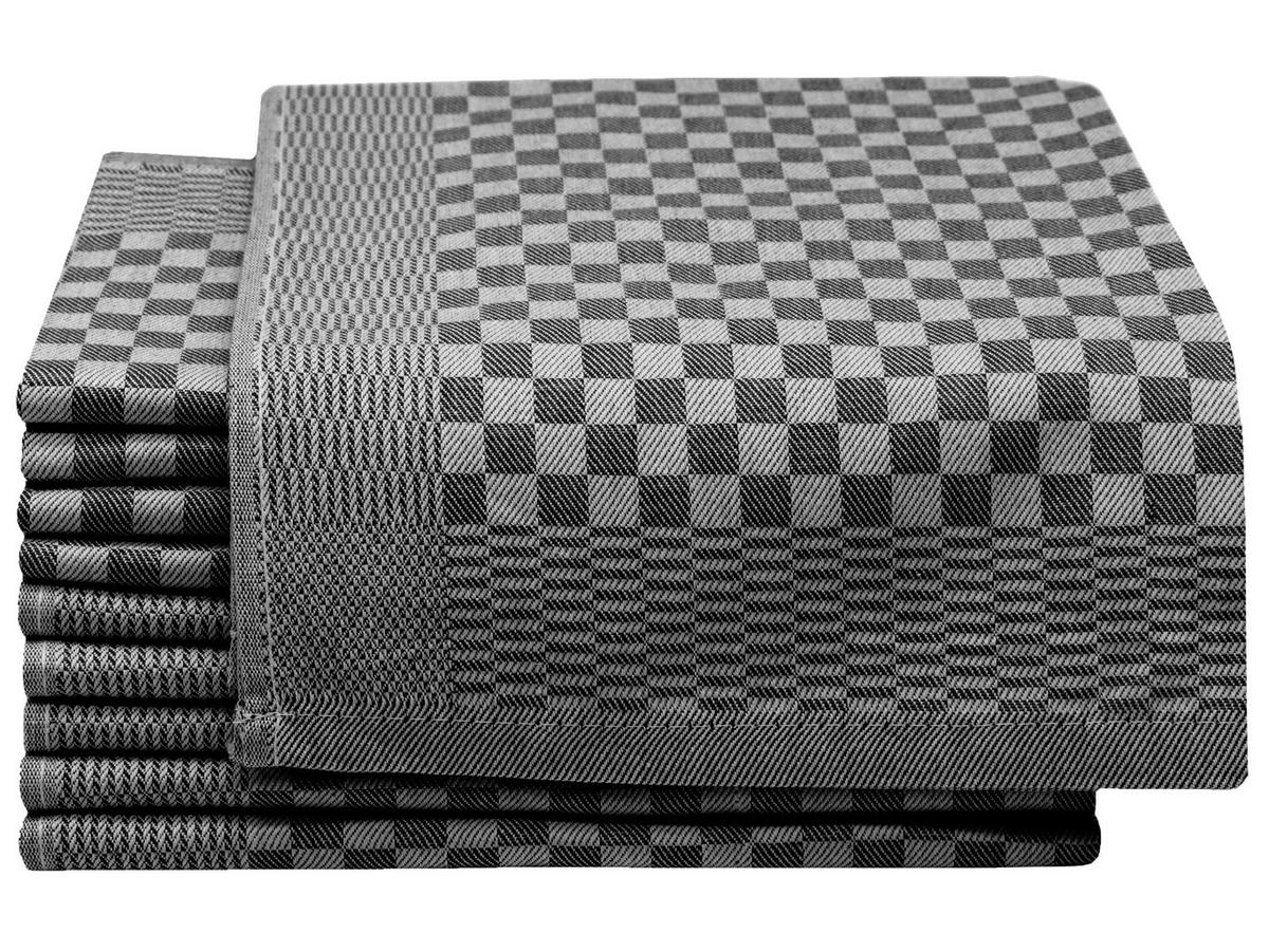 GESCHIRRTÜCHER, 10er-Set, 46x70 cm, 100% Baumwolle, Schwarz - Schwarz, Textil (46/70cm) - Zollner