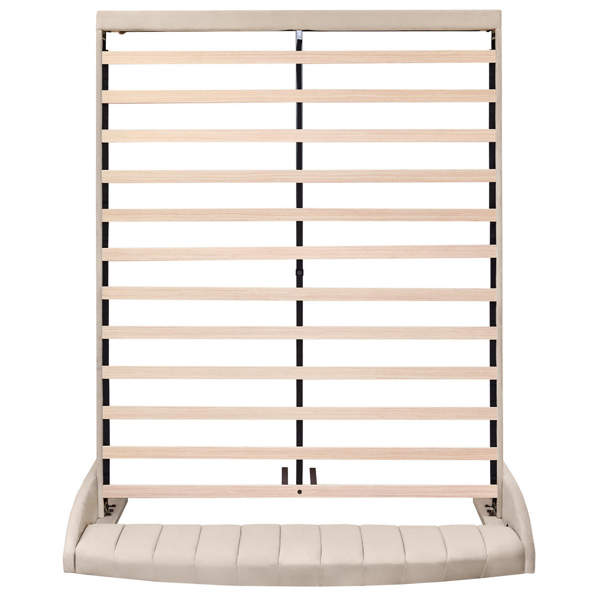 POLSTERBETT 160x200 Lattenrost Kopfteil Samt Beige - Beige, Textil - FLIEKS