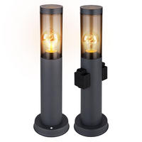 WEGELEUCHTE BOSTON Edelstahl Anthrazit 2er Set - Anthrazit, Metall (7.6/7.6/45cm) - Globo Lighting